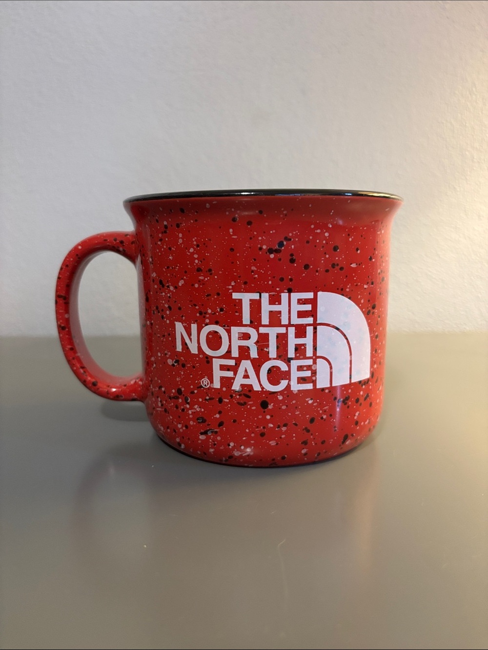 The North Face Red Speckled Ceramic Camp Mug with White Logo